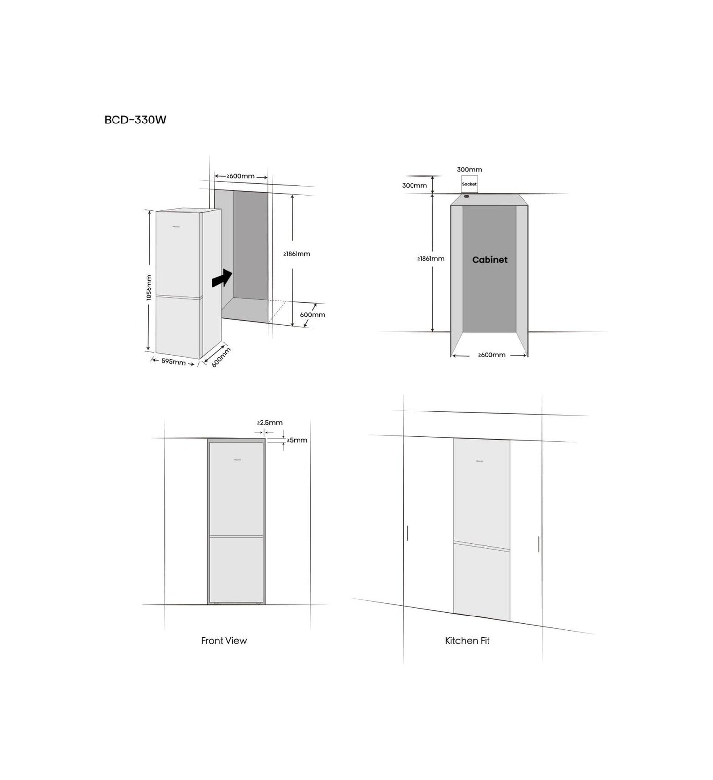 Hisense frižider RB3K330SAIE 185cm Total NoFrost