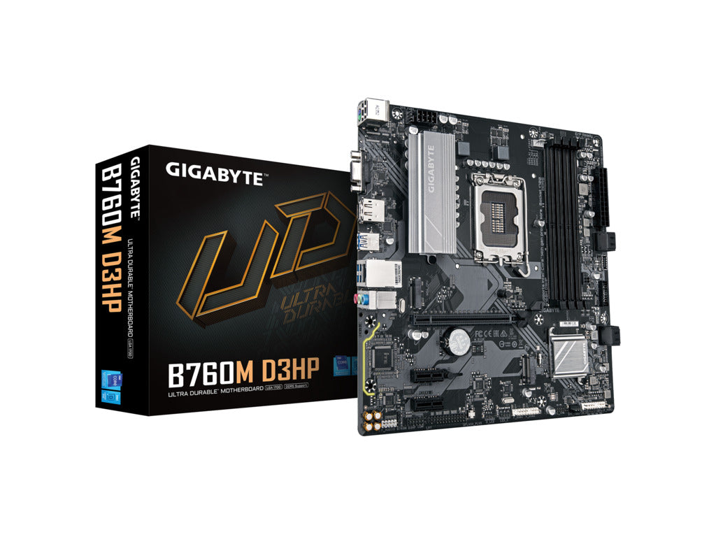 Gigabyte MB B760M D3HP LGA1700; 4xDDR5; 2xM.2,4xSATA HDMI, DP, D-Sub,LAN chip,12x USB, mATX