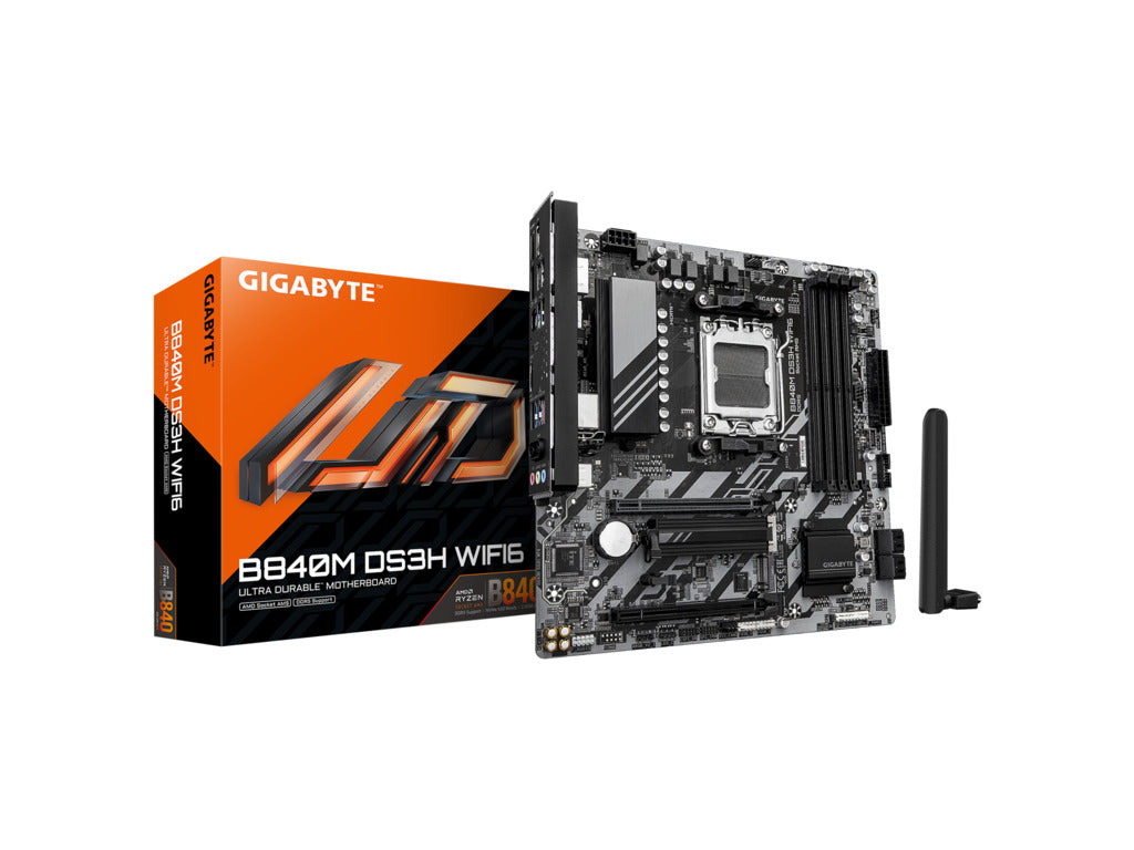 Gigabyte MB B840M DS3H WF6 AM5, 4x DDR5, 2x M.2, 4x SATA 1x HDMI, 2x DP, RAID, 6x USB, mATX