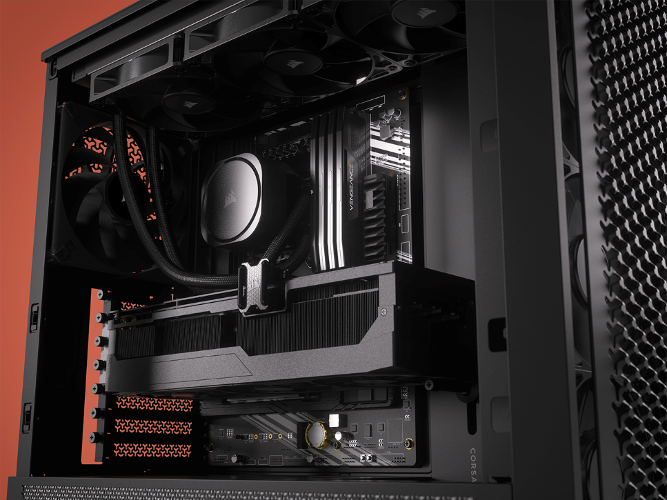 CORSAIR FRAME 4000D RS Case3xRS120 fans, 360mm radiator170mm cooler, 430mm GPU, ATX, Black
