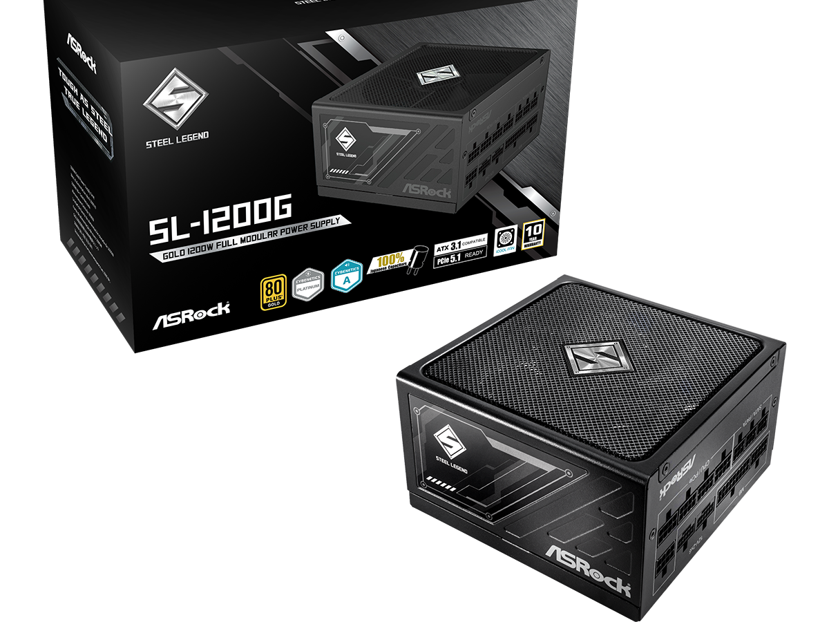 ASROCK PSU 1200W Gold SLFully Modular, 80PLUS135mm fan, ATX 3.1, PCIe 5.1
