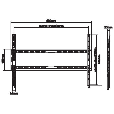 SBOX NOSAČ STALAK ZA TV PLB-2264F-2 37-80" 45kg Fiksni