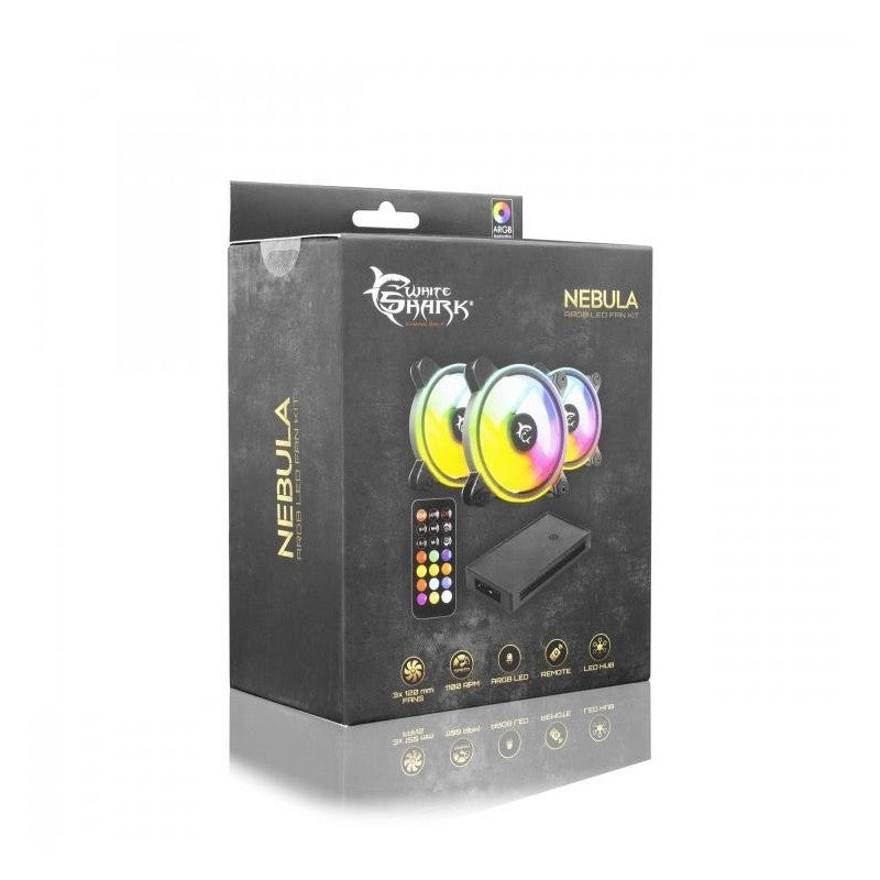 Cooler Fans WHITE SHARK 3x NEBULA ARGB Kit 120mm