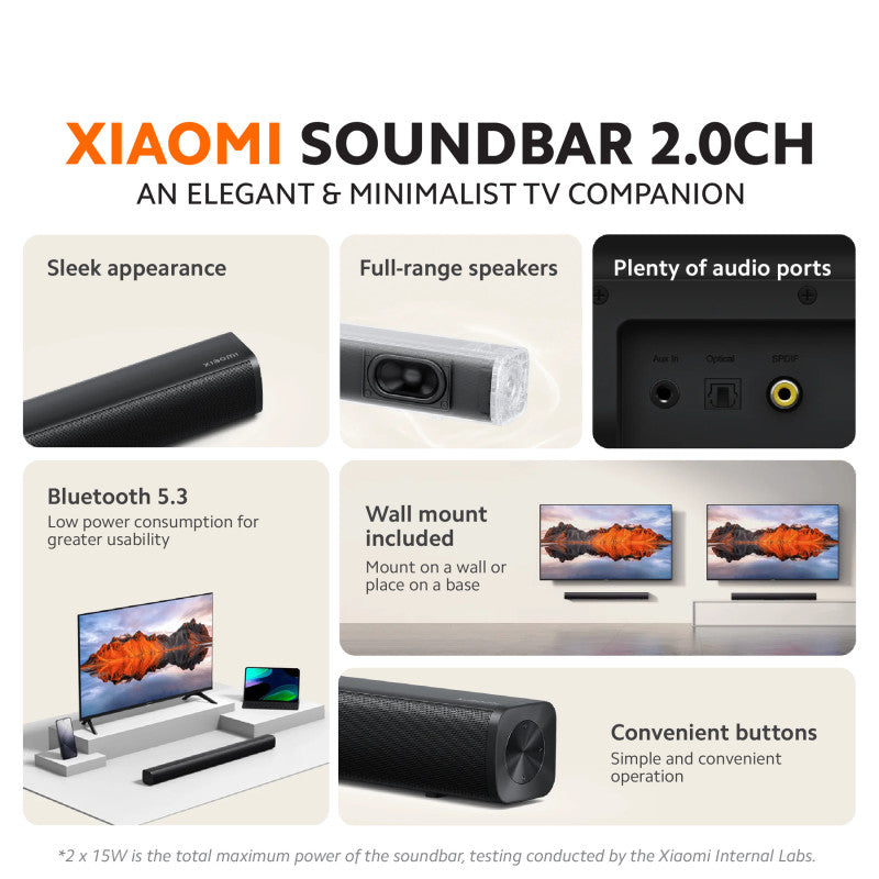 Soundbar Xiaomi Sound bar 2.0 30W Bezicni