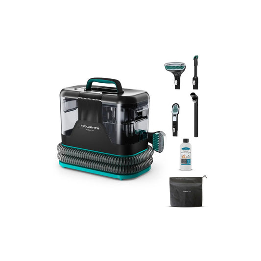 TehnoLix ROWENTA usisivač za dubinsko čišćenje IN5020F0 Clean It 750W dizajniran je za temeljno čišćenje tepiha, tapaciranog namještaja i tvrdih podloga. Zahvaljujući snažnom motoru od 750 W i efikasnom sistemu pranja, omogućava dubinsko uklanjanje prljavštine, mrlja i alergena. Opremljen je odvojenim spremnicima za čistu i prljavu vodu, što olakšava održavanje i higijensko čišćenje. Dug kabal omogućava lakši rad u većim prostorijama, dok udobna drška poboljšava ergonomiju pri korištenju. Praktično rje