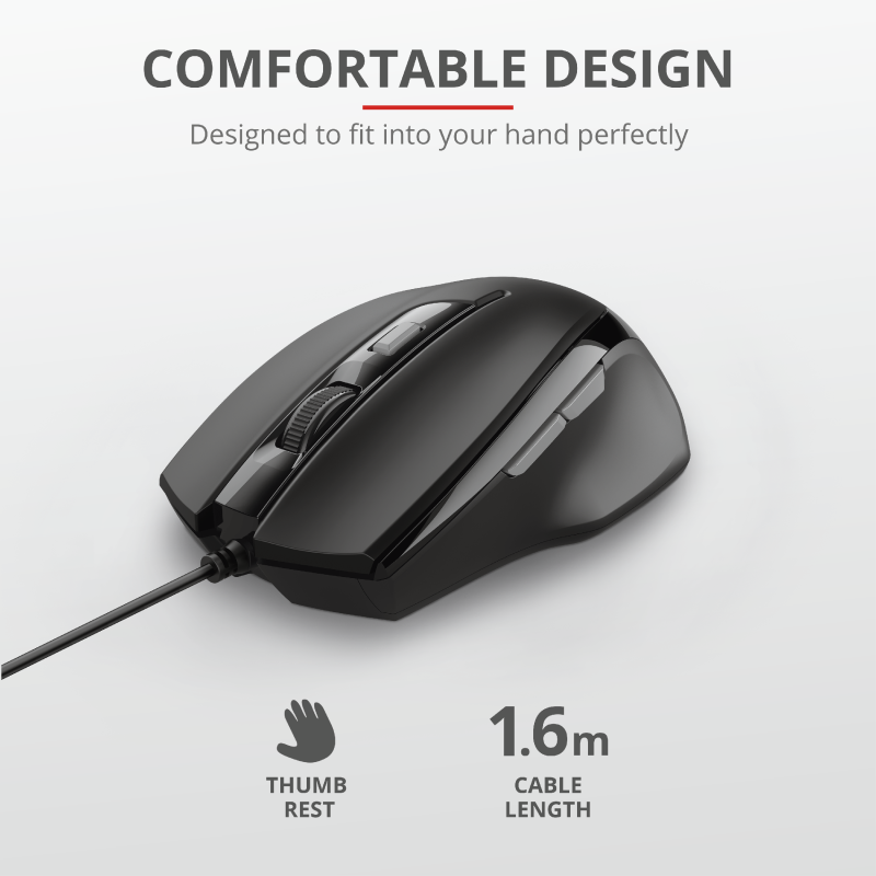 Trust Voca Comfortable Žičani Miš