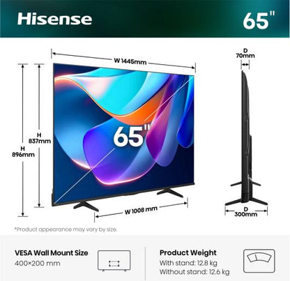 Hisense Smart televizor 65A6S 65" 4K UHD Vidaa 2026. TV 5GOD Gar.