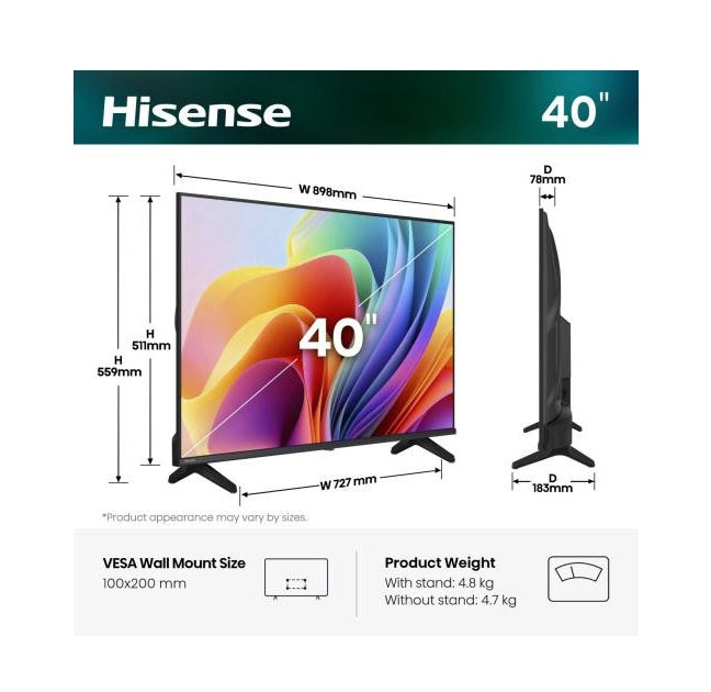 Hisense Smart televizor 40A4S 40" Full HD TV Vidaa 2026.