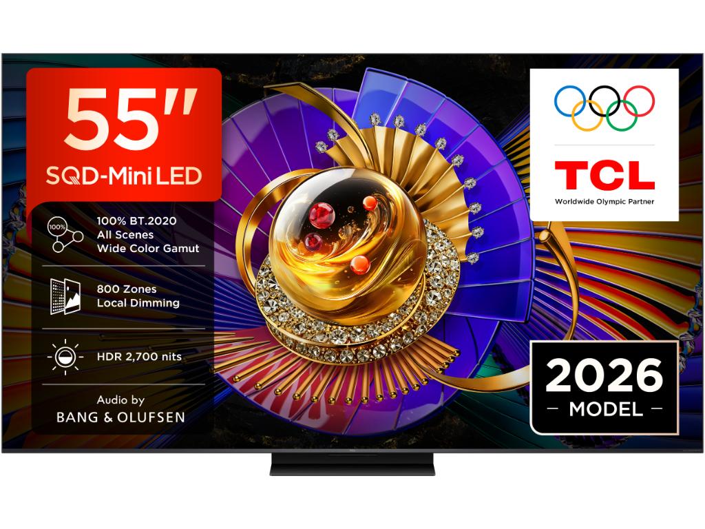 TCL 55"C7L 4K SQD-Mini LED;UHD 144Hz/288Hz FHD Google TV;B&O, 800 zones, 2700 nits