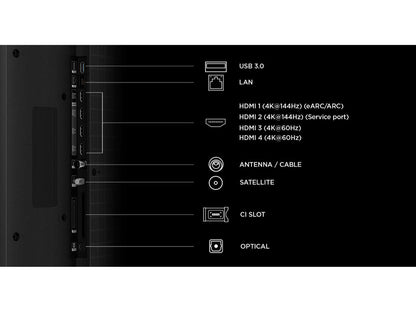 TCL 55"C7L 4K SQD-Mini LED;UHD 144Hz/288Hz FHD Google TV;B&O, 800 zones, 2700 nits