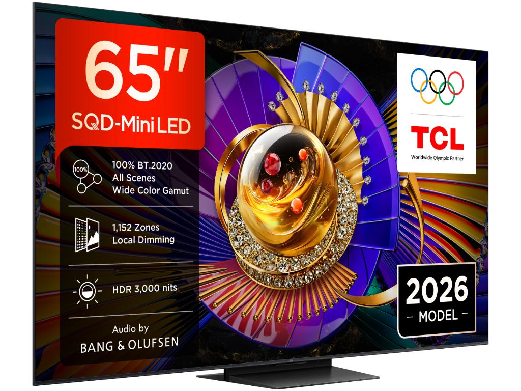 TCL 65"C7L 4K SQD-Mini LED;UHD 144Hz/288Hz FHD Google TV;B&O, 1152 zones, 3000 nits