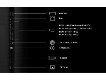 TCL 75"C8L 4K SQD-Mini LED;UHD 144Hz/288Hz FHD Google TV;B&O, 2584 zones, 5500 nits; Zeroborder