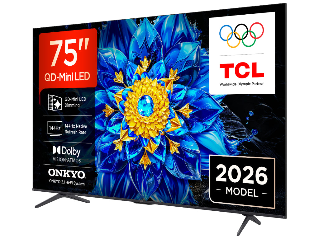 TCL 75"P8L 4K QLED Google TV;QD-Mini LED Dimming 144HzOnkyo 2.1, D.Atmos, D.Vision 450 nits