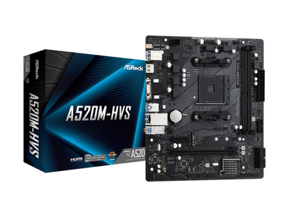 ASROCK MB A520M-HVSAMD A520;AM4;2xDDR4;M.2RAID;VGA,HDMI;micro ATX