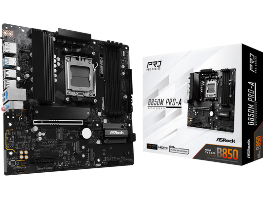 ASROCK MB B850M PRO-A4xDDR5, 3xM.2, 4xSATA, 17xUSBHDMI, DP, RAID, Micro ATX