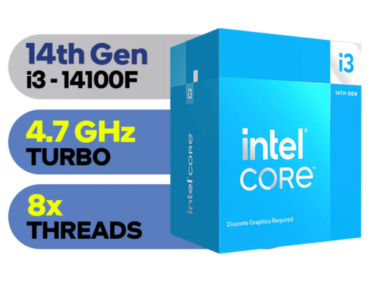 Intel Core i3-14100F3.5GHz 12MB L3 LGA1700 BOXRaptor Lake,bez grafike