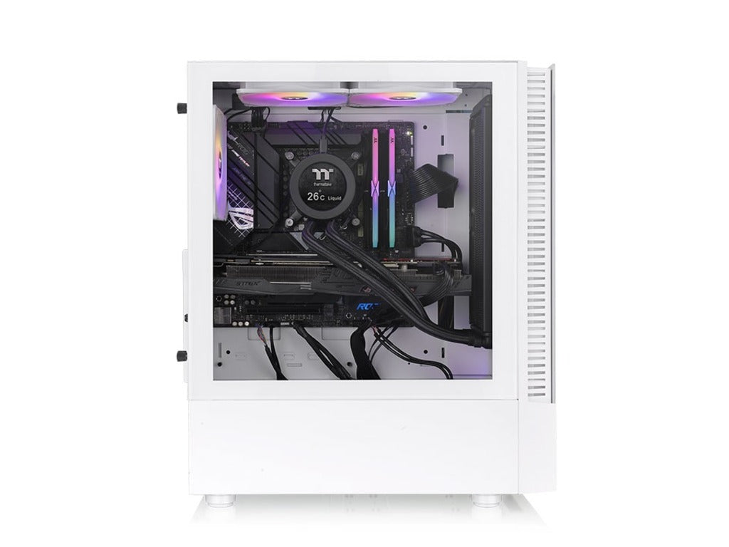 Thermaltake View 200 ARGB Snow Mid tower, tempered glass, 3x 120mm ARGB Lite fan