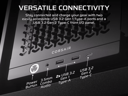 CORSAIR FRAME 4000D Case360mm radiator, 170mm cooler430mm GPU, ATX, Black