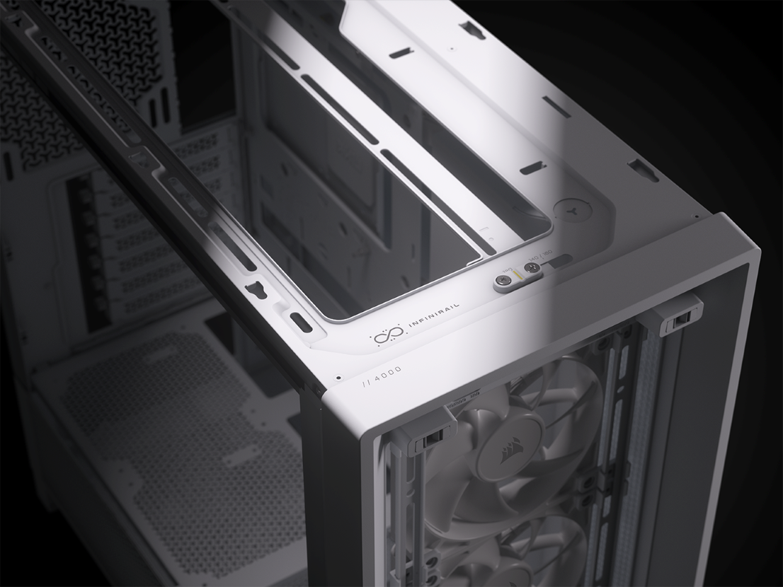 CORSAIR FRAME 4000D RS Case3xRS120 fans, 360mm radiator170mm cooler, 430mm GPU, ATX, White