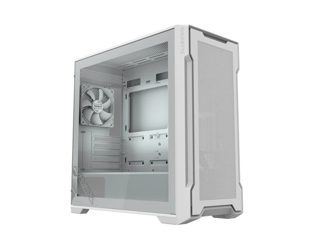 Gigabyte Case GB-C102GI  C102 Glass, Mid Tower, White  2x 120mm Fans, mATX