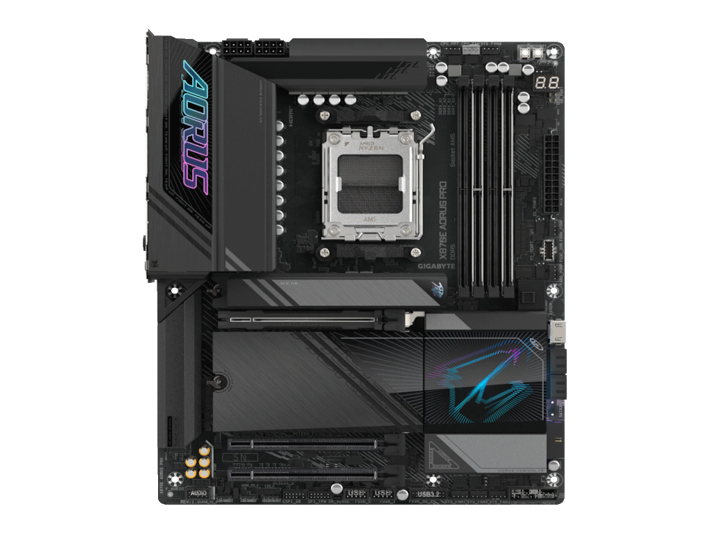 Gigabyte MB X870E AORUS PRO AM5, 4x DDR5, 4x M.2, 4xSATA 2x HDMI, 10x USB, ATX