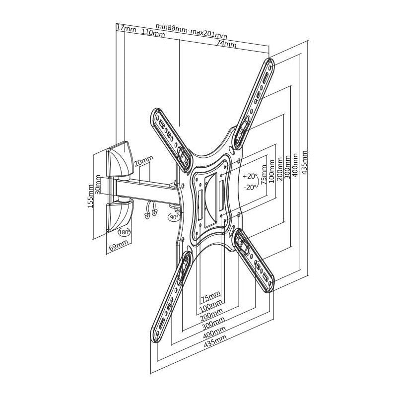 SBOX ZGLOBNI STALAK NOSAČ ZA TV LCD-441 55"