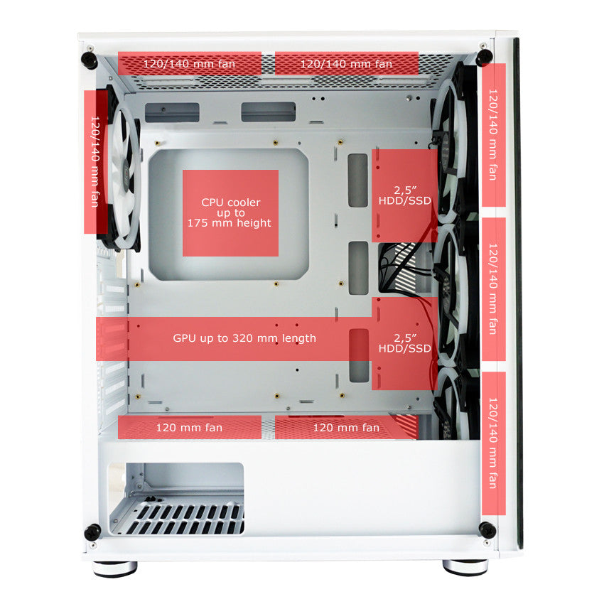 LC-Power Kuciste Case ATX 803W Lucid_X + x4 RGB fan