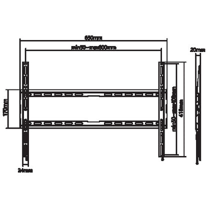 SBOX NOSAČ STALAK ZA TV PLB-2264F-2 37-80" 45kg Fiksni