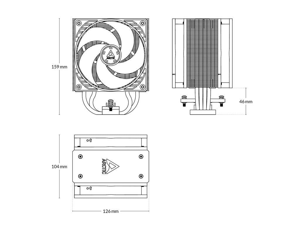 CPU Cooler Arctic Freezer 36 Black LGA1700 AM4 AM5
