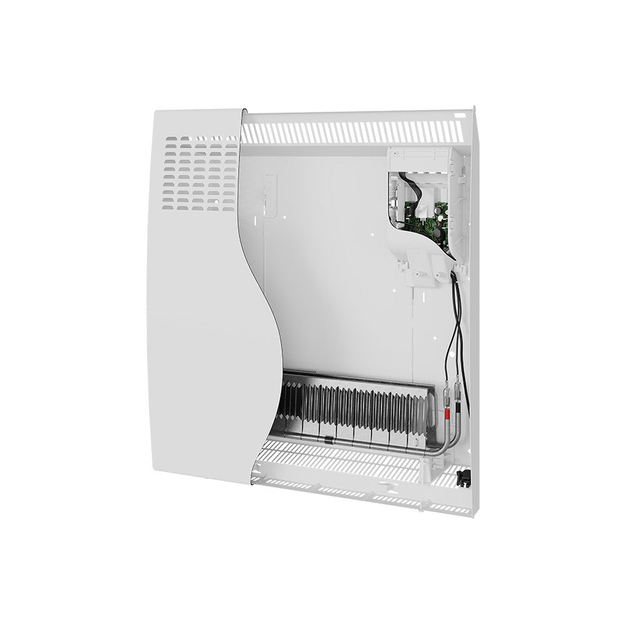 Interior view of Konvektor Atlantic F620 1500W space heater showing heating elements and circuitry.