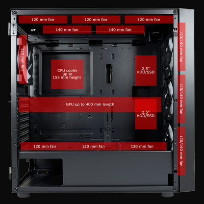 Kuciste LC-Power 810B TG ATX 4x ARGB Fan