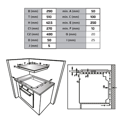 VOX Ugradbena ploča EBC200DB Domino EBC 200 DB