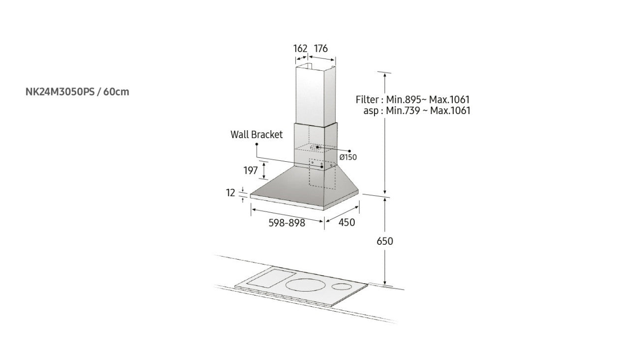 Kaminska Napa SAMSUNG NK24M3050PS