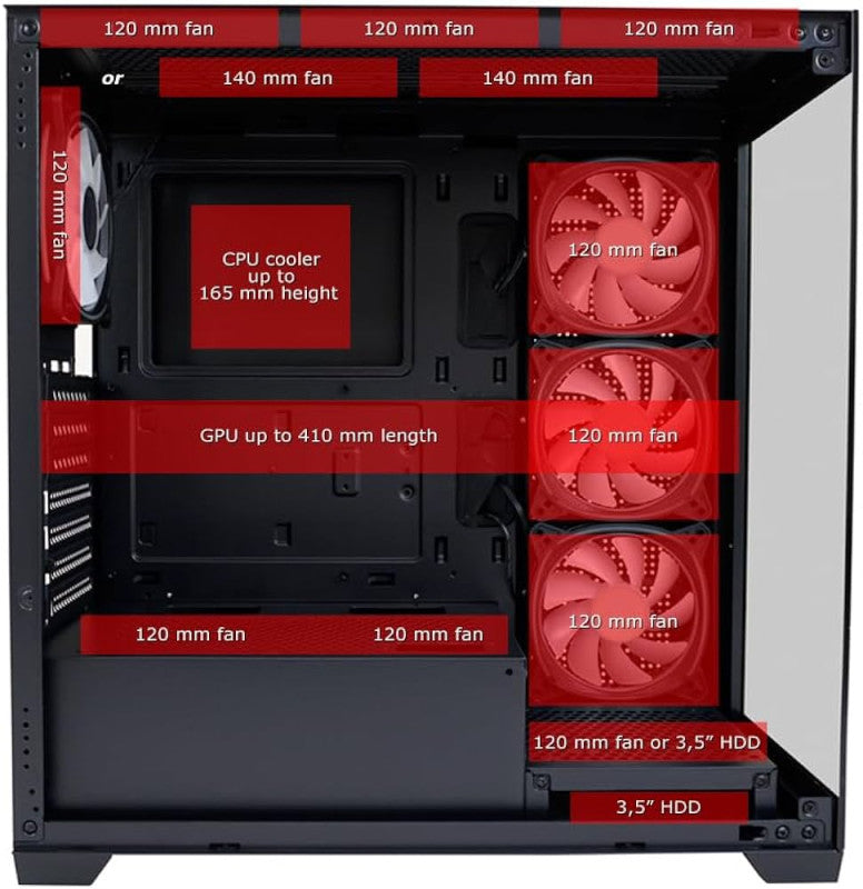 Kuciste LC-Power 715B Midi Tower ATX 4x ARGB Fan