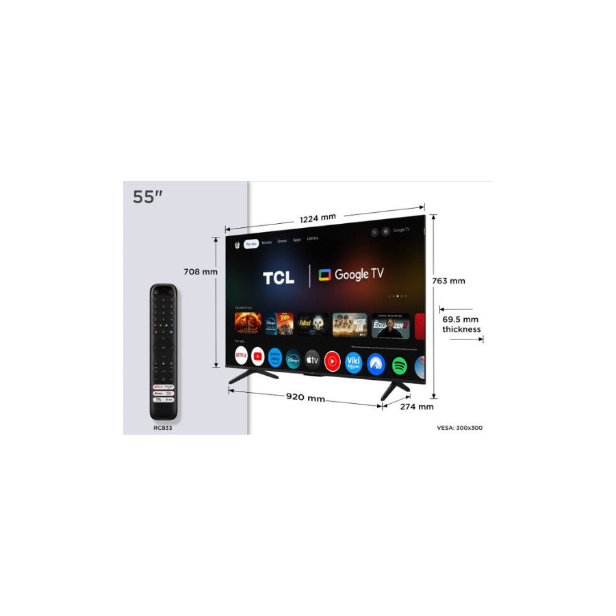 Televizor TCL 55" 55P7K 4K QLED Smart Google TV 5GOD