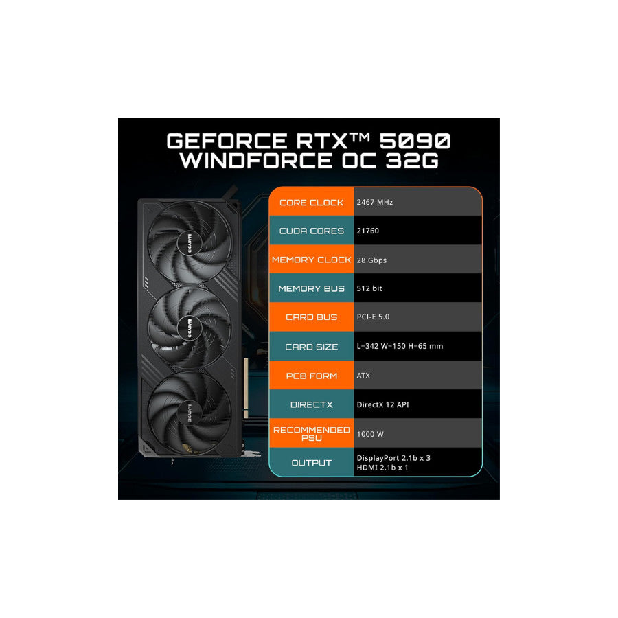 Graficka kartica Gigabyte 5090 Windforce OC 32GB GDDR7
