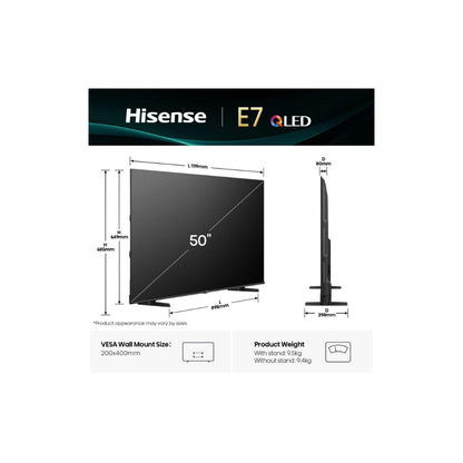 Hisense Smart QLED televizor 50E7Q 50" 4K UHD Vidaa TV 5GOD Gar.