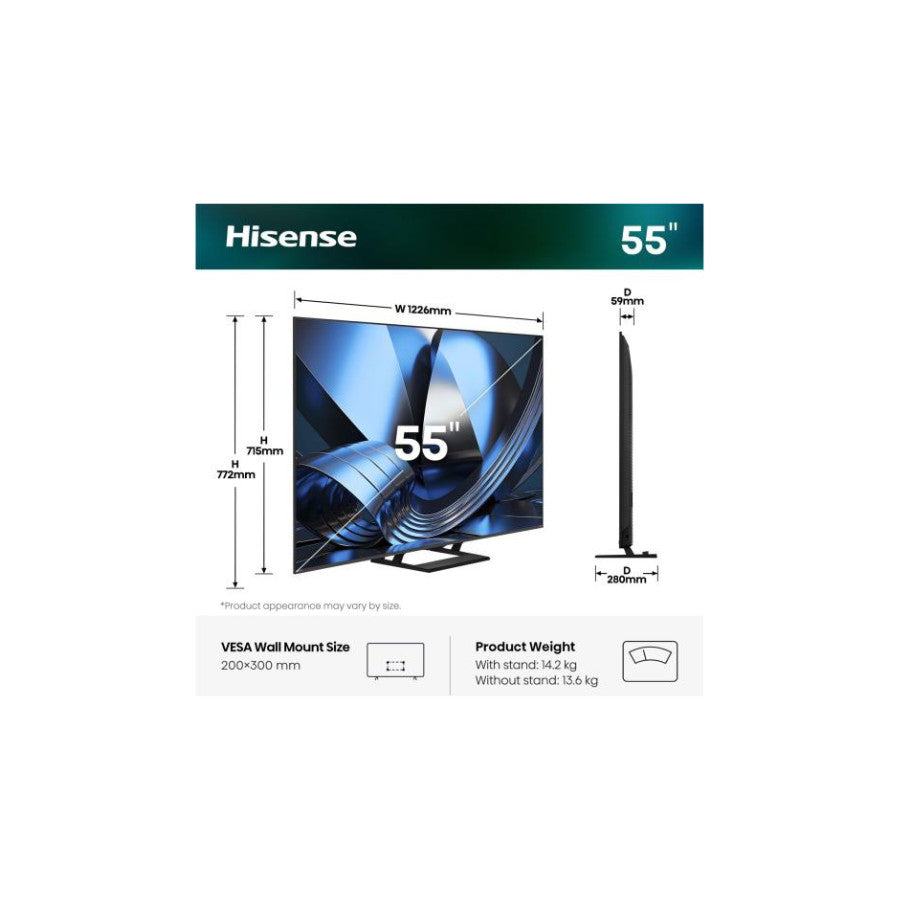 Hisense Smart Mini LED ULED televizor 165Hz 55U7SE 55" 4K UHD
