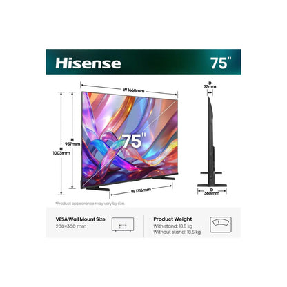 Hisense Smart QLED televizor 75E7S 75" 4K UHD Vidaa TV 5GOD Gar.