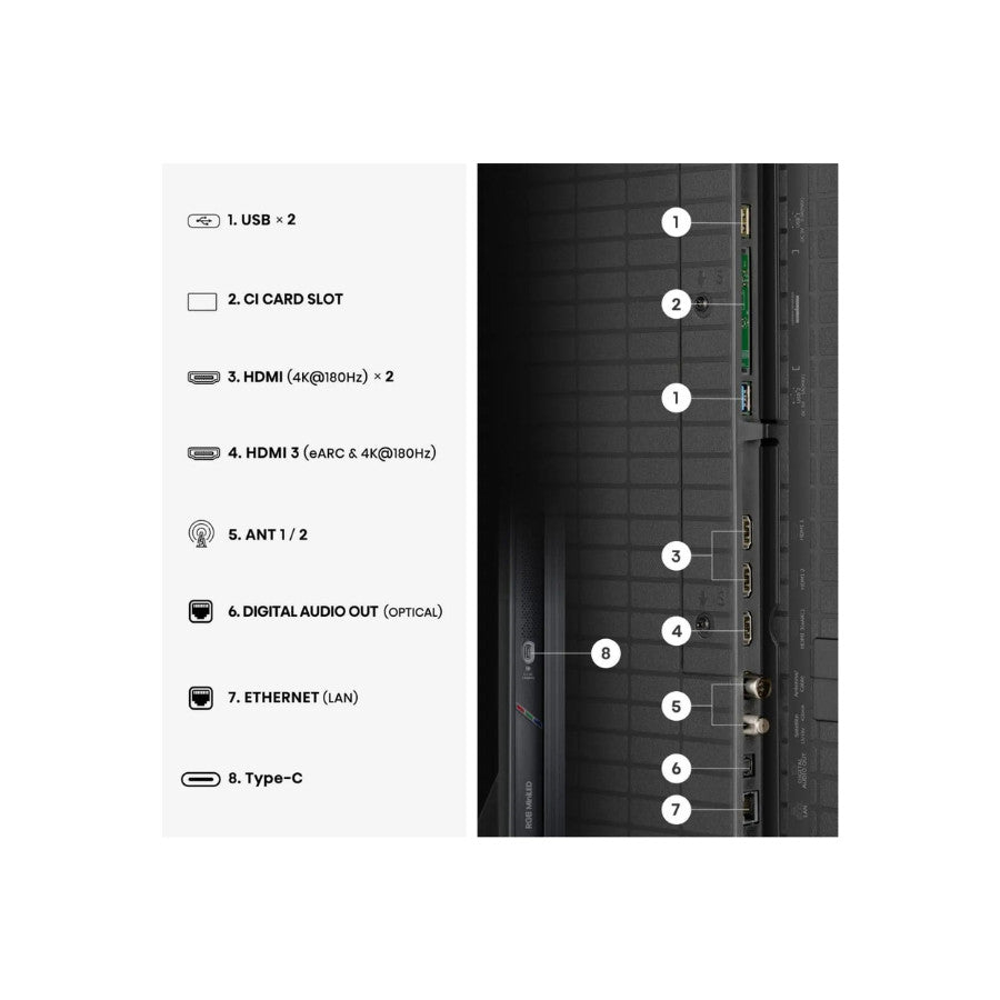 Hisense Smart RGB Mini LED televizor 144Hz 85UR9S 85" 4K UHD